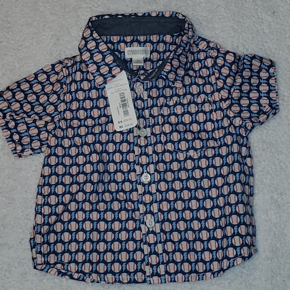 NWT Gymboree baseball button down shirt - Picture 1 of 5